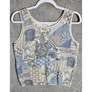 Vintage Glory US Knit Patchwork Tank Top Womens Size S/M Grannycore Cottagecore